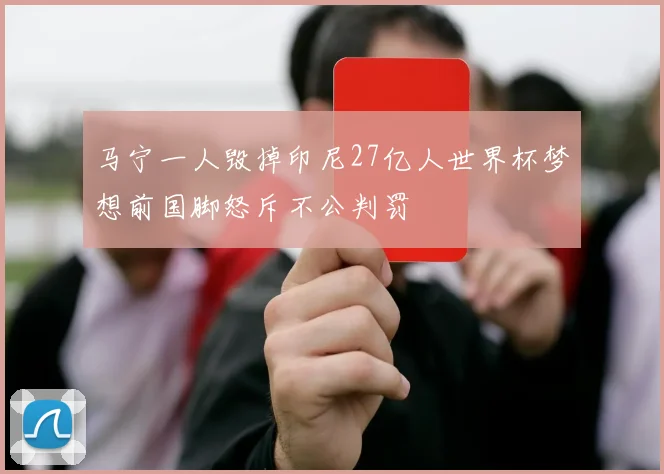 马宁一人毁掉印尼27亿人世界杯梦想前国脚怒斥不公判罚